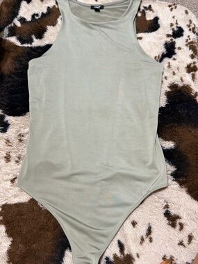 Express Olive Tank Bodysuit in Sage Green
